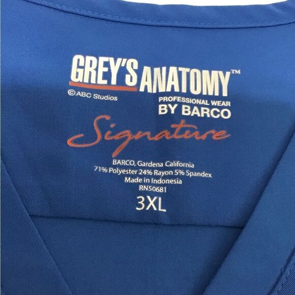 Grey’s Anatomy Uniform Top Royal Blue 3 Pocket V-Neck Laced New Size 3XL - Picture 2 of 13